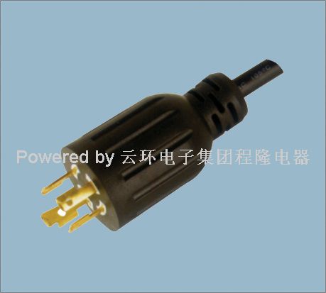 美式UL自锁电源线插头 XL1420P-A l14-20p